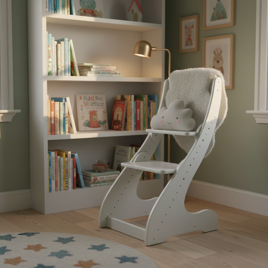 Scaun reglabil Rotondo Total Alb pentru copii